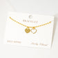 18K Gold Dipped Enamel Filled Double Heart Ball Chain Bracelet