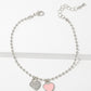 18K Gold Dipped Enamel Filled Double Heart Ball Chain Bracelet