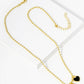 18K Gold Dipped Enamel Filled Double Heart Pendant Ball Chain Necklace