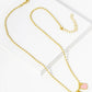 18K Gold Dipped Enamel Filled Double Heart Pendant Ball Chain Necklace