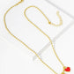 18K Gold Dipped Enamel Filled Double Heart Pendant Ball Chain Necklace
