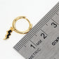 18K Gold Dipped Enamel Filled Lightning Drop 10mm Huggie Hoop Earrings