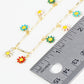 18K Gold Dipped Enamel Flower Charms Brass Chain Anklet