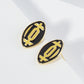 18K Gold Dipped Enamel Football Ball Game Day Stud Earrings