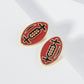 18K Gold Dipped Enamel Football Ball Game Day Stud Earrings