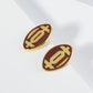 18K Gold Dipped Enamel Football Ball Game Day Stud Earrings