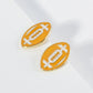 18K Gold Dipped Enamel Football Ball Game Day Stud Earrings