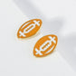 18K Gold Dipped Enamel Football Ball Game Day Stud Earrings