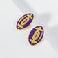 18K Gold Dipped Enamel Football Ball Game Day Stud Earrings