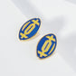 18K Gold Dipped Enamel Football Ball Game Day Stud Earrings