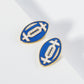 18K Gold Dipped Enamel Football Ball Game Day Stud Earrings