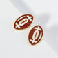 18K Gold Dipped Enamel Football Ball Game Day Stud Earrings