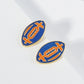18K Gold Dipped Enamel Football Ball Game Day Stud Earrings