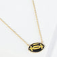 18K Gold Dipped Enamel Football Ball Pendant Game Day Necklace