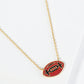 18K Gold Dipped Enamel Football Ball Pendant Game Day Necklace