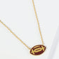 18K Gold Dipped Enamel Football Ball Pendant Game Day Necklace