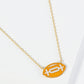 18K Gold Dipped Enamel Football Ball Pendant Game Day Necklace