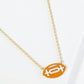 18K Gold Dipped Enamel Football Ball Pendant Game Day Necklace