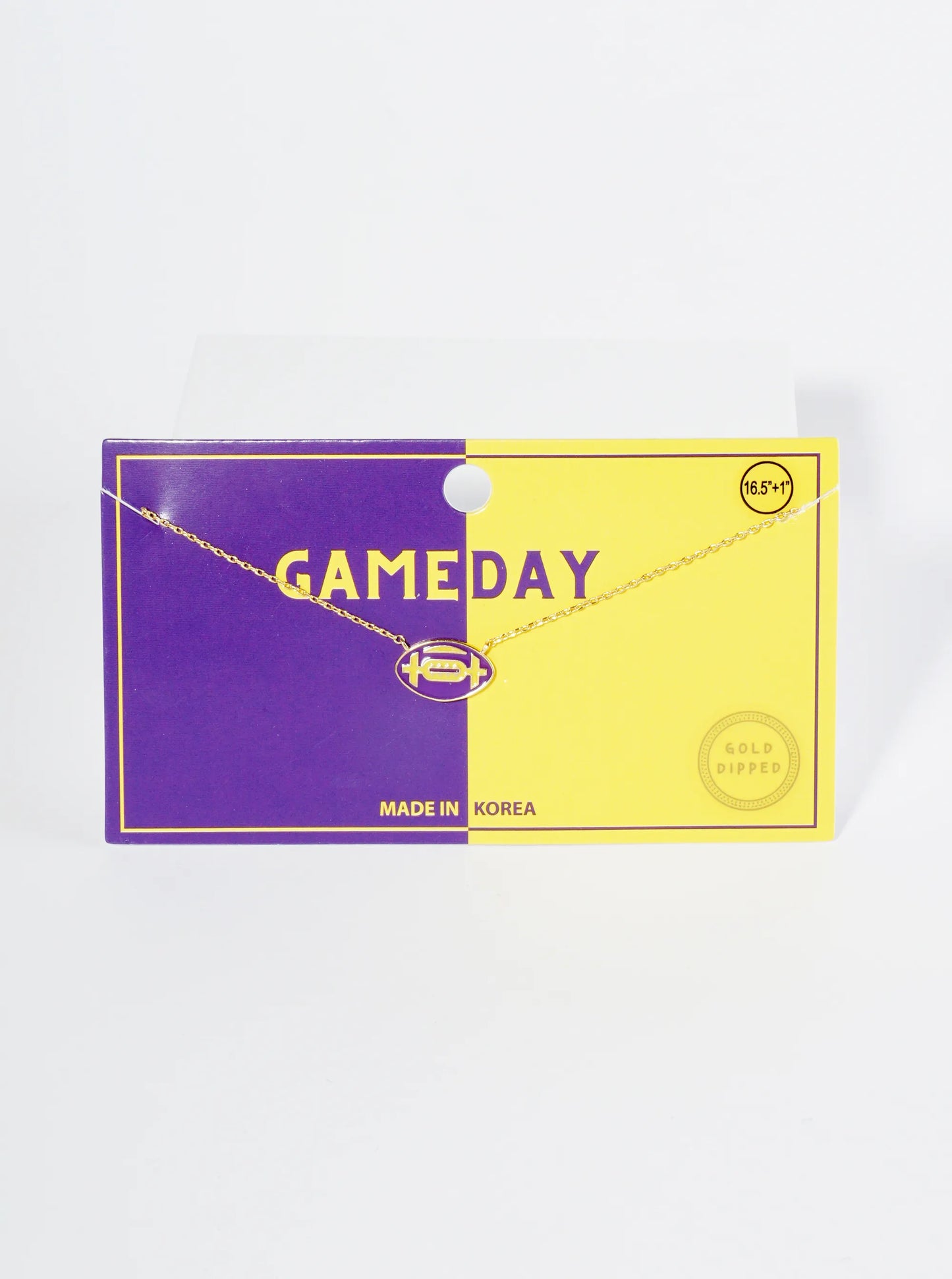 18K Gold Dipped Enamel Football Ball Pendant Game Day Necklace