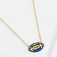 18K Gold Dipped Enamel Football Ball Pendant Game Day Necklace