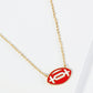 18K Gold Dipped Enamel Football Ball Pendant Game Day Necklace