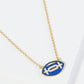 18K Gold Dipped Enamel Football Ball Pendant Game Day Necklace