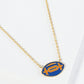 18K Gold Dipped Enamel Football Ball Pendant Game Day Necklace