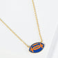 18K Gold Dipped Enamel Football Ball Pendant Game Day Necklace