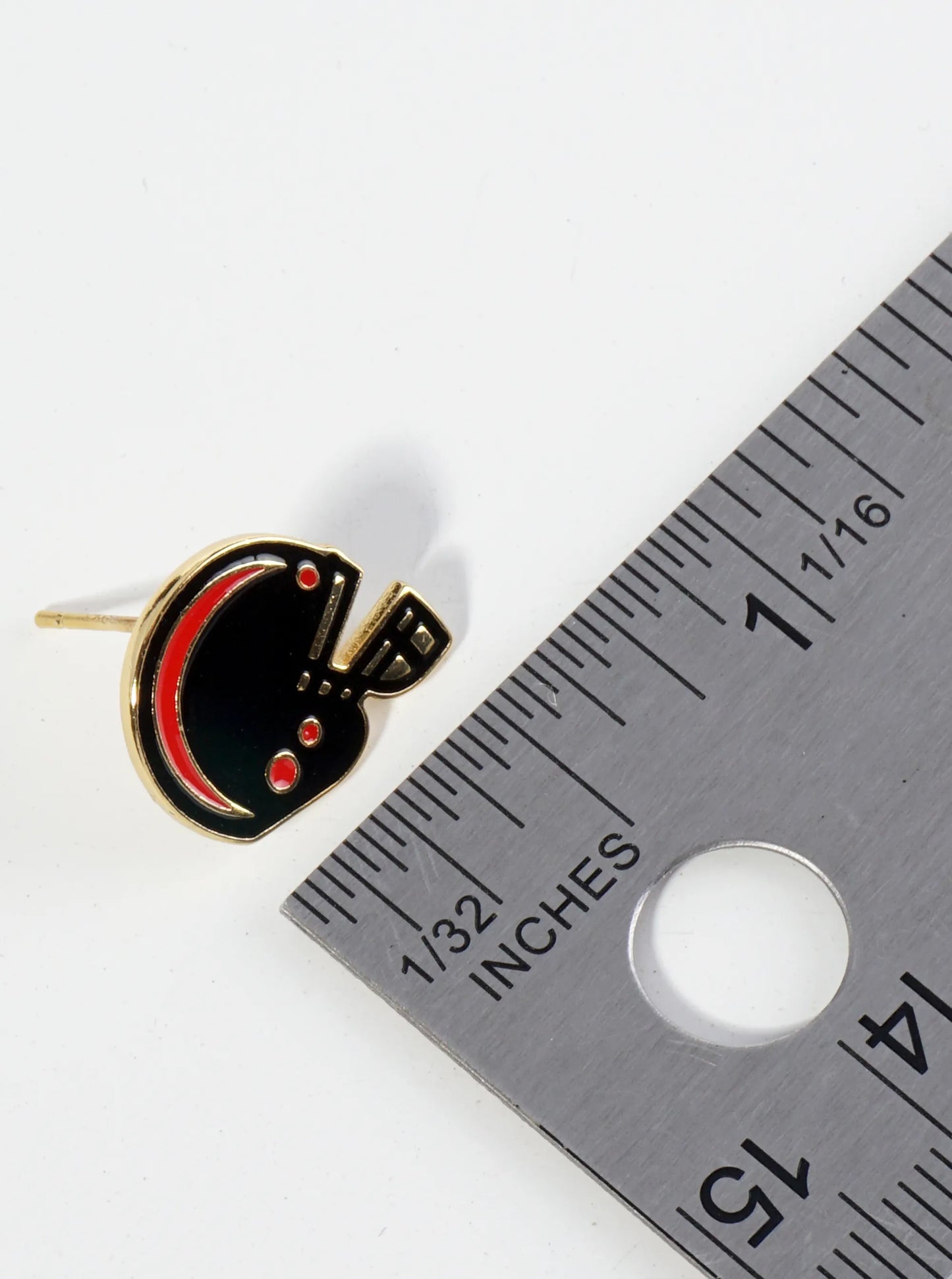 18K Gold Dipped Enamel Football Helmet Game Day Stud Earrings