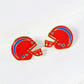 18K Gold Dipped Enamel Football Helmet Game Day Stud Earrings