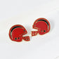 18K Gold Dipped Enamel Football Helmet Game Day Stud Earrings