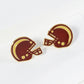 18K Gold Dipped Enamel Football Helmet Game Day Stud Earrings