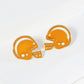 18K Gold Dipped Enamel Football Helmet Game Day Stud Earrings