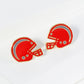 18K Gold Dipped Enamel Football Helmet Game Day Stud Earrings