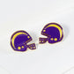 18K Gold Dipped Enamel Football Helmet Game Day Stud Earrings