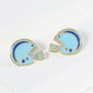 18K Gold Dipped Enamel Football Helmet Game Day Stud Earrings