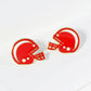 18K Gold Dipped Enamel Football Helmet Game Day Stud Earrings