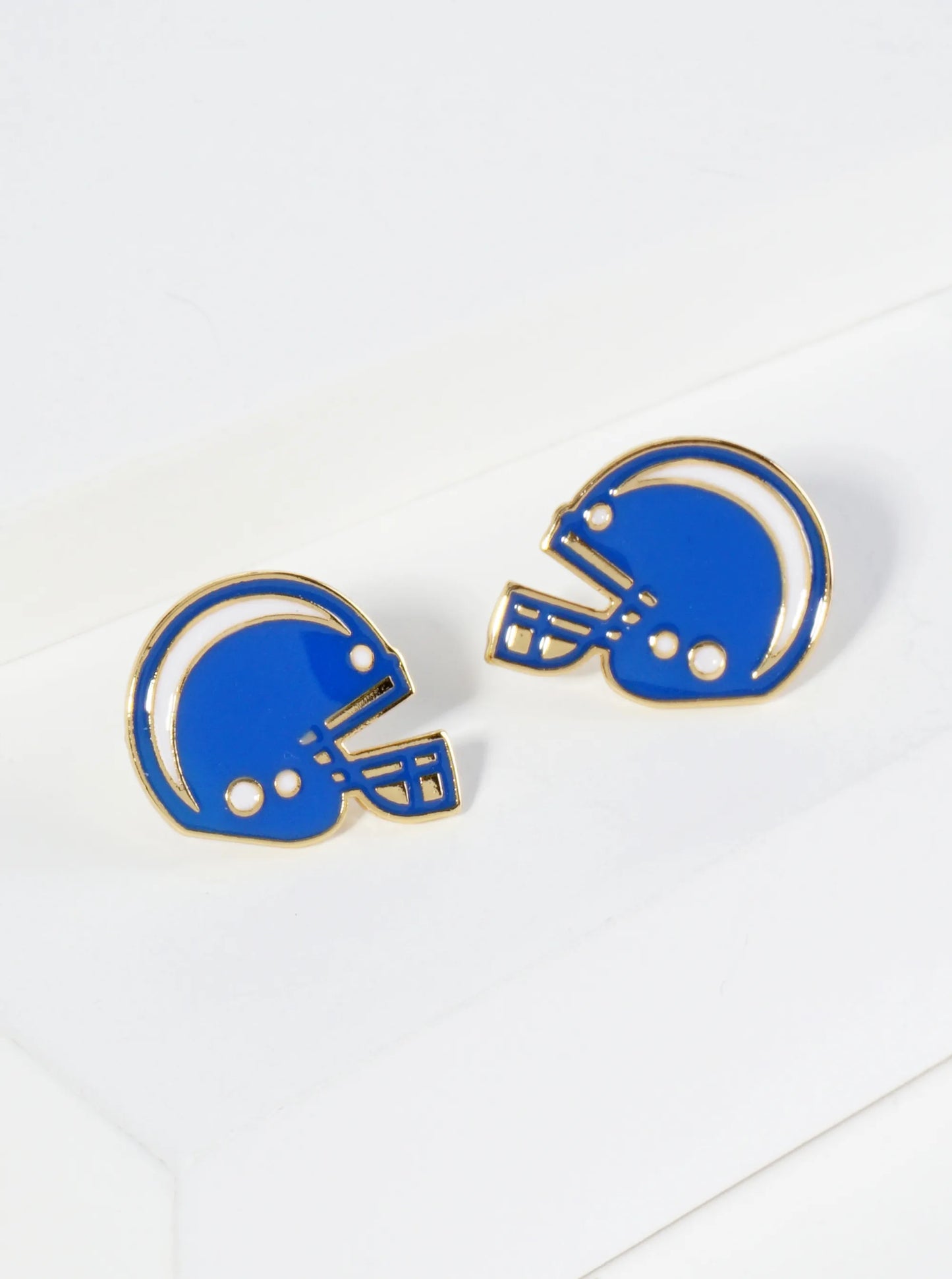 18K Gold Dipped Enamel Football Helmet Game Day Stud Earrings