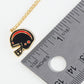 18K Gold Dipped Enamel Football Helmet Pendant Game Day Necklace