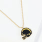 18K Gold Dipped Enamel Football Helmet Pendant Game Day Necklace