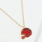 18K Gold Dipped Enamel Football Helmet Pendant Game Day Necklace