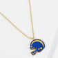 18K Gold Dipped Enamel Football Helmet Pendant Game Day Necklace