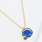 18K Gold Dipped Enamel Football Helmet Pendant Game Day Necklace
