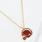 18K Gold Dipped Enamel Football Helmet Pendant Game Day Necklace