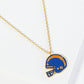 18K Gold Dipped Enamel Football Helmet Pendant Game Day Necklace
