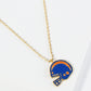 18K Gold Dipped Enamel Football Helmet Pendant Game Day Necklace