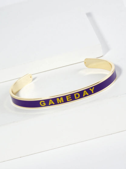 18K Gold Dipped Enamel Game Day Cuff Bracelet