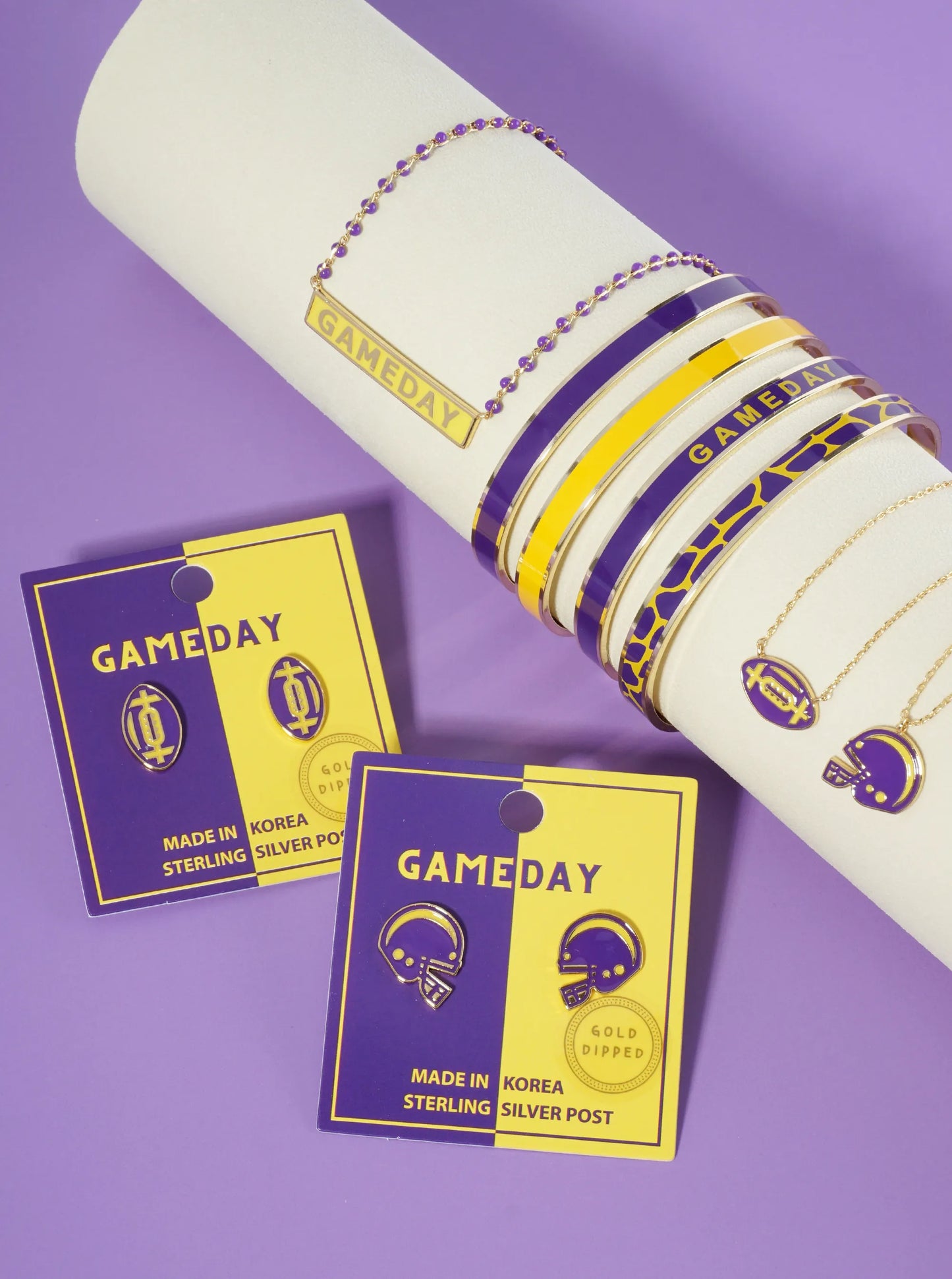 18K Gold Dipped Enamel Game Day Cuff Bracelet