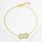 18K Gold Dipped Enamel Game Day Mascot Dog Bone Treat Chain Bracelet