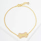 18K Gold Dipped Enamel Game Day Mascot Dog Bone Treat Chain Bracelet